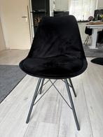 4 zwarte velvet stoelen, Ophalen of Verzenden, Zo goed als nieuw, Zwart