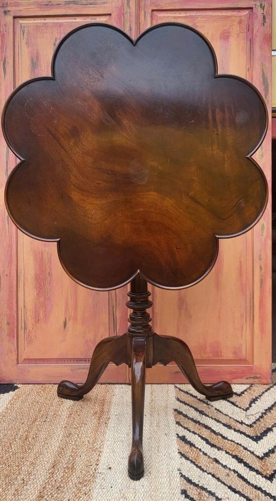 Vintage/Mahonie/Bloem/Klep/Tafeltje/Tafel, Antiek en Kunst, Curiosa en Brocante, Ophalen of Verzenden