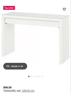 IKEA MALM toilettafel wit, Huis en Inrichting, Tafels | Kaptafels, Ophalen, Gebruikt, 100 tot 150 cm, Minder dan 100 cm