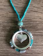 Ketting hart - turquoise, Ophalen of Verzenden, Zo goed als nieuw, Blauw, Overige materialen