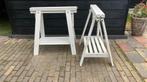 2 Ikea Mittback schragen wit, Ophalen, In hoogte verstelbaar, Gebruikt