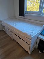 Bed met opbergruimte inc matras, Huis en Inrichting, Slaapkamer | Bedden, Ophalen, Gebruikt, Eenpersoons, Wit