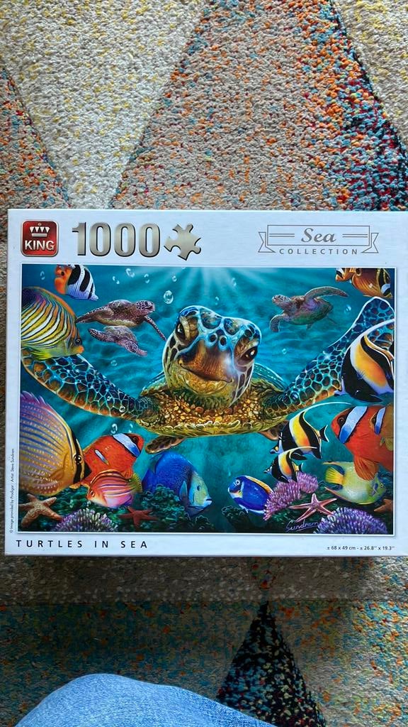 Puzzel Schildpad Turtles in Sea 1000 stukjes, Ophalen of Verzenden, 500 t/m 1500 stukjes, Zo goed als nieuw