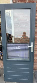 Hard houten buitendeur, Ophalen, Gebruikt, 200 tot 215 cm, Glas