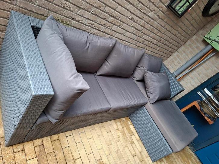 Loungeset met losse hocker ook als tafel te gebruiken evt. m, Tuin en Terras, Tuinsets en Loungesets, Zo goed als nieuw, Wicker
