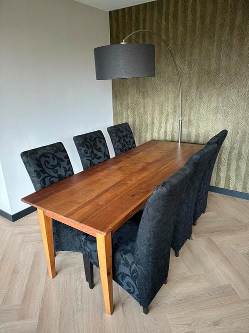 Houten smalle eettafel 80x210 cm, Huis en Inrichting, Tafels | Eettafels, Gebruikt, 50 tot 100 cm, 200 cm of meer, Vijf personen of meer