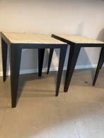2 metalen bijzettafels, Ophalen, Gebruikt