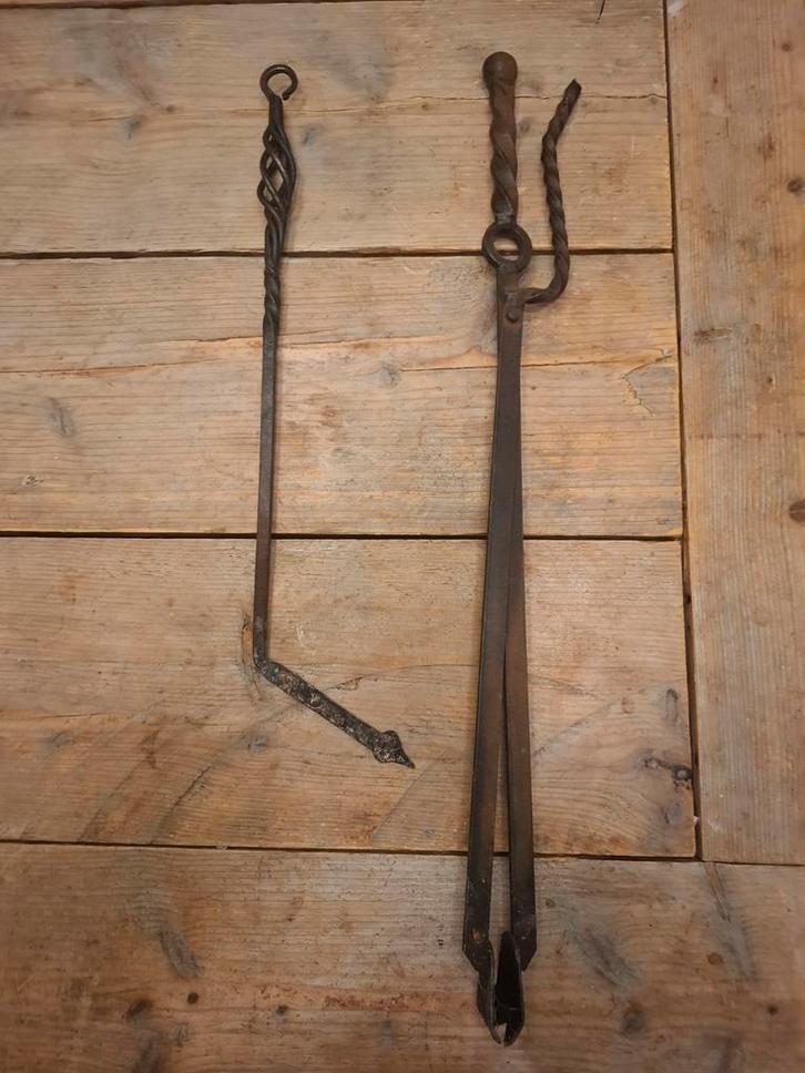 Oude haardpook en tang, Antiek en Kunst, Antiek | Gereedschap en Instrumenten, Ophalen of Verzenden