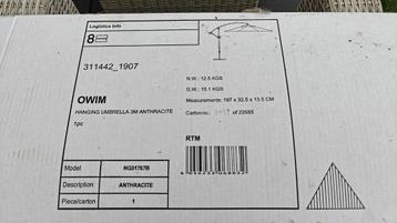 Grote Tuinparasol Anthracite 3m beschikbaar voor biedingen