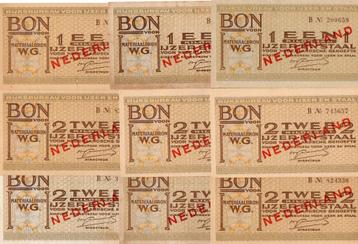 9 bonnen voor ijzer en staal (1 en 2 kg) beschikbaar voor biedingen