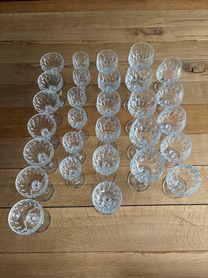 Kristallen Wijnglazenset / Borrelglazen 29 Stuks 5 Maten, Antiek en Kunst, Antiek | Glas en Kristal, Ophalen of Verzenden