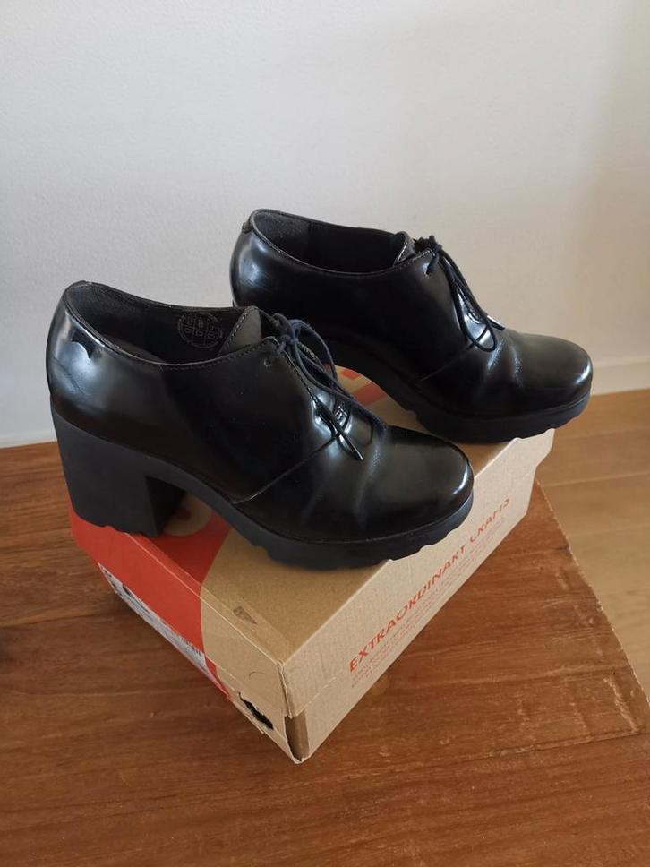 Camper Zwarte Leren schoenen - Maat 38, Kleding | Dames, Schoenen, Gedragen, Schoenen met hoge hakken, Zwart, Ophalen of Verzenden