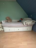 Uitschuifbare ikea bed met opberglades, Ophalen, 90 cm, Eenpersoons, Wit