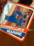 Koninklijke Marine zilver MLD sticker, Ophalen of Verzenden, Marine, Nederland, Embleem of Badge