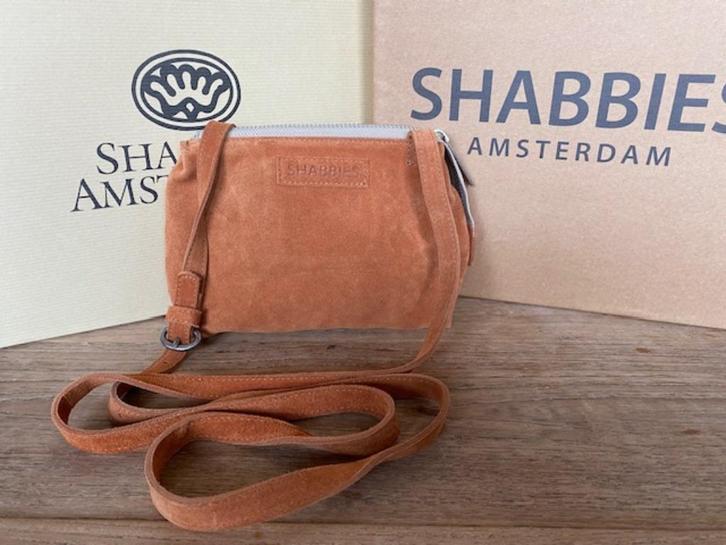 Shabbies Crossbody tasje, terra , nubuck, 24x16 cm *NIEUW*, Sieraden, Tassen en Uiterlijk, Tassen | Damestassen, Nieuw, Schoudertasje
