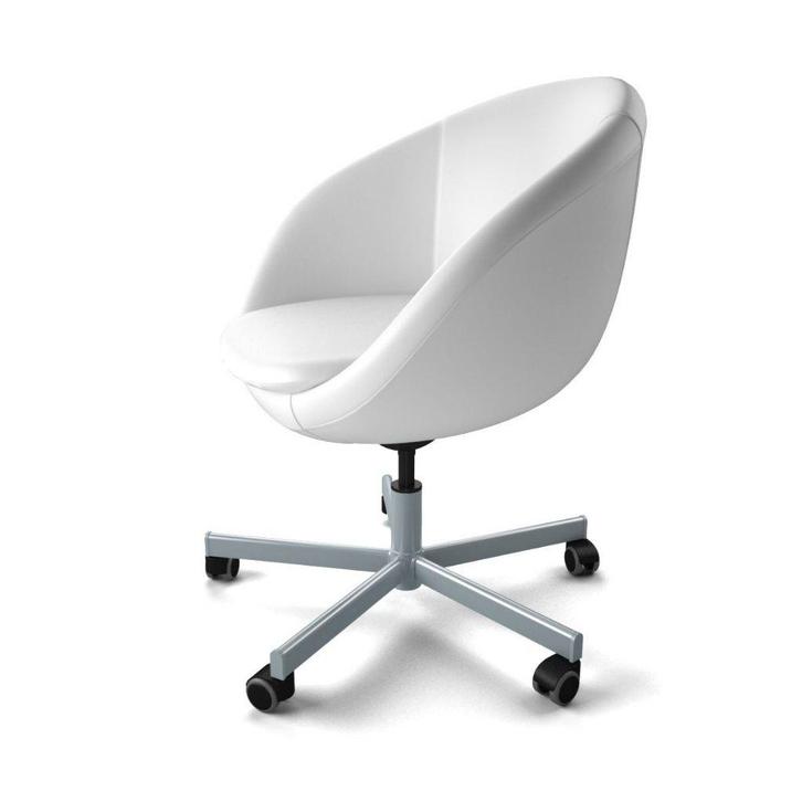 Witte Skruvsta bureaustoel van Ikea, Huis en Inrichting, Bureaustoelen, Gebruikt, Wit, Ophalen