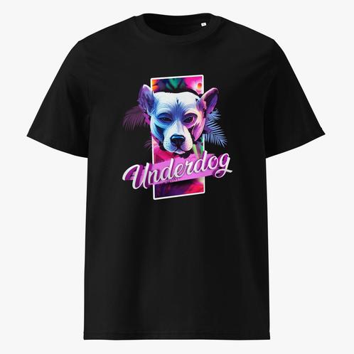 Underdog Unisex Biologisch Katoenen T-Shirt Zwart, Kleding | Heren, T-shirts, Nieuw, Overige maten, Zwart, Verzenden