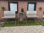 6 x RVS Tuinbanken/ 2 x RVS Prullenbakken !!!, Ophalen, RVS, Gebruikt, RVS