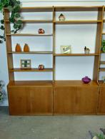 Vintage modulair wandmeubel boekenkast naar Deens design, 250 tot 300 cm, 200 cm of meer, Ophalen of Verzenden, Nvt