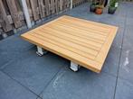 Tierra Outdoor Bora Bora teak/zwart struc tafel 105x105x25cm, Ophalen, Zo goed als nieuw, Rechthoekig, Teakhout