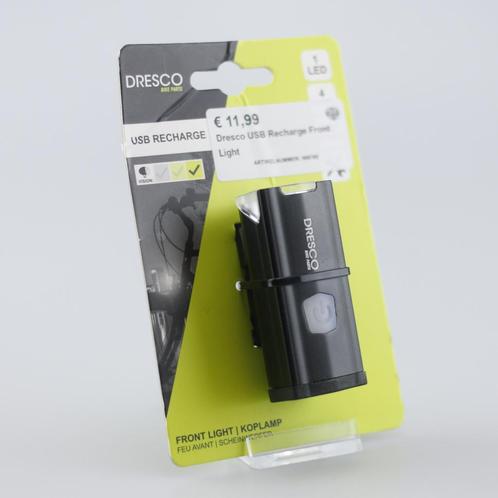 Dresco USB Recharge Front Light | Nieuw, Fietsen en Brommers, Fietsaccessoires | Overige Fietsaccessoires, Zo goed als nieuw