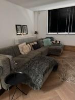 Grijze Kartell tweed bank + 2 hockers, Huis en Inrichting, Banken | Bankstellen, Gebruikt, 300 cm of meer, 75 tot 100 cm, Ophalen of Verzenden