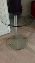 Sidetable bijzettafel tafeltje glas, Huis en Inrichting, Tafels | Sidetables, Ophalen of Verzenden, Zo goed als nieuw, Rond, Glas