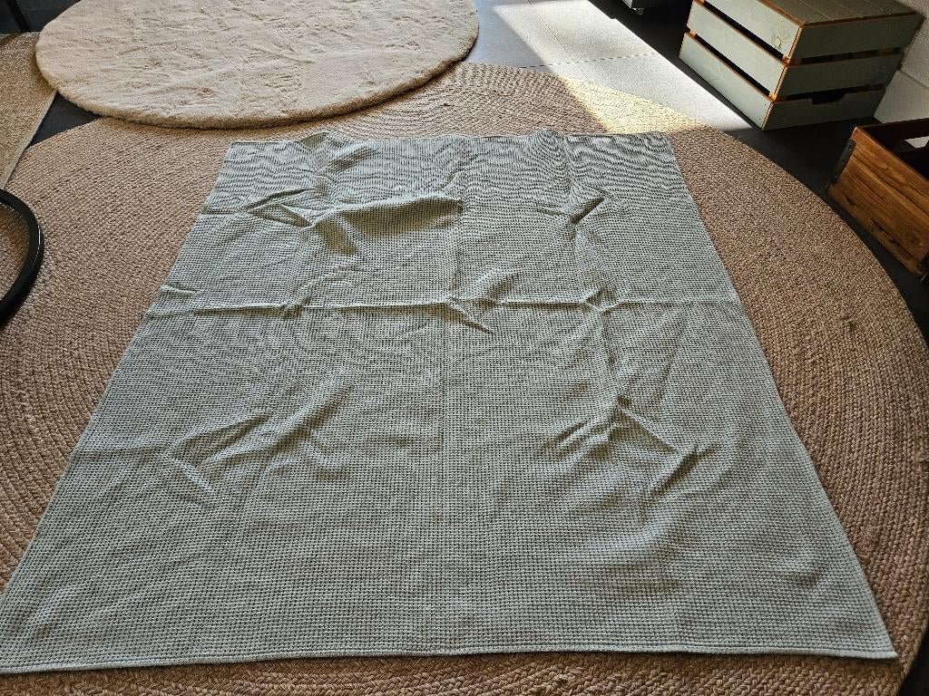 Ledikantdeken van cottonbaby, oudgroen, wafelstructuur, Ophalen of Verzenden, Zo goed als nieuw, 100 cm of meer, Deken