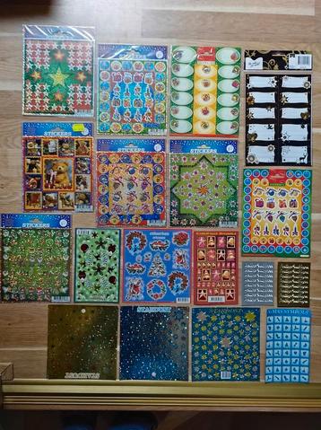 Partij van 760 mooie Kerst- Stickervellen. 18 verschillende. beschikbaar voor biedingen