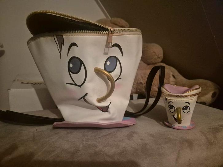 Belle en het Beest Tasjes - Kopjes Chip, Sieraden, Tassen en Uiterlijk, Tassen | Damestassen, Gebruikt, Handtas, Wit, Ophalen
