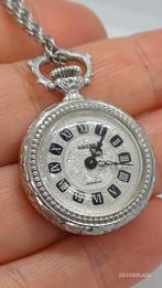 Ancre Vintage Zakhorloge Verzilverd + Ketting, Sieraden, Tassen en Uiterlijk, Antieke sieraden, Ophalen of Verzenden, Overige materialen