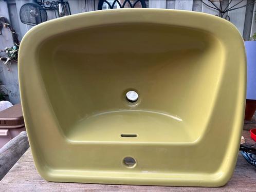 Allia Retro wasbak wastafel mosgroen appelgroen porselein, Doe-het-zelf en Verbouw, Sanitair, Zo goed als nieuw, Wastafel, Ophalen of Verzenden