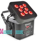 Wi-Par,LED Par Tri-color LED, Accu 2.4GHz DMX 8x3 watt B-v