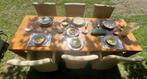 Zeer lange brocante eettafel! Italiaanse sfeer!, Huis en Inrichting, Tafels | Eettafels, Ophalen, Gebruikt, Eikenhout, 200 cm of meer