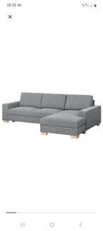 SÖRVALLEN 3-zitsbank met chaise longue - Grijs/Zwart, Ophalen, 250 tot 300 cm, 100 tot 125 cm, Driepersoons