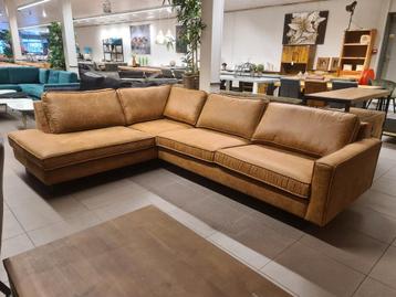 Nieuwe hoekbank Twenty Five leer microvezel cognac 290x215cm beschikbaar voor biedingen