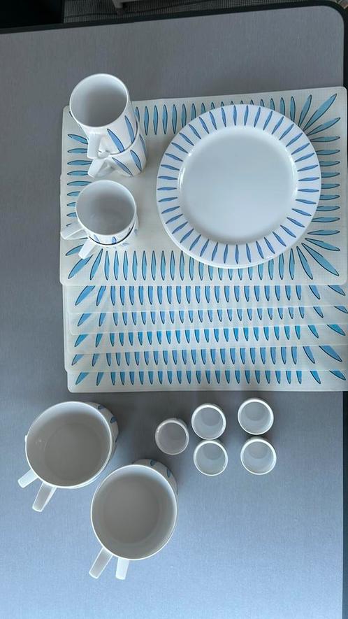 Mepal servies melamine wit blauw, Caravans en Kamperen, Kampeeraccessoires, Zo goed als nieuw, Ophalen of Verzenden