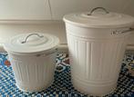 2x ton met deksel KNODD Ikea, wit, metaal, 16 en 40 liter, Huis en Inrichting, Ophalen, 50 tot 75 cm, Zo goed als nieuw, Metaal