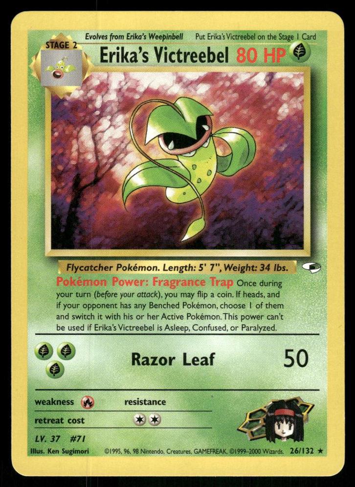 Erika's Victreebel 26/132 - Gym Heroes (NM), Hobby en Vrije tijd, Verzamelkaartspellen | Pokémon, Gebruikt, Verzenden