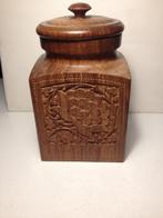 houten pot met deksel uit India, Verzenden