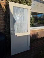 Houten buitendeur met dubbelglas - 88x201,5 cm, Ophalen, Gebruikt, Buitendeur, 200 tot 215 cm