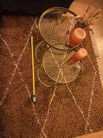 Salontafels (2 stuks) goud met ronde glasplaten, Minder dan 55 cm, Rond, Ophalen, 45 tot 60 cm