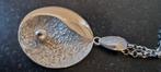 Zilveren vintage modernist ketting (ying yang), Verzenden, Zo goed als nieuw, Zilver, Zilver