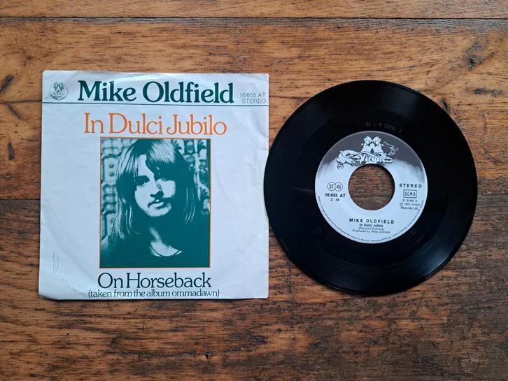 Single Vinyl   Mike Oldfield - In Dulci Jubilo (kerst), Cd's en Dvd's, Vinyl Singles, Gebruikt, Nederlandstalig, Ophalen of Verzenden