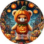 LF6958 ouwel halloween beer pompoen 20x4,7cm eetbare rondjes, Ophalen of Verzenden, Nieuw, Cupcakes, Versiering