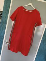 Mooie rode jurk met bies. XL, Maat 46/48 (XL) of groter, Ophalen of Verzenden, Zo goed als nieuw, Knielengte