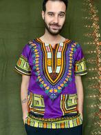 Dashiki shirt - paars - meerkleurig - African - M/medium, Maat 48/50 (M), Paars, Vintage, Ophalen of Verzenden