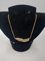 Monet vintage halsketting vol met strass stenen, Ophalen of Verzenden, Zo goed als nieuw, Overige materialen, Met strass