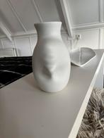 Pols potten hoofd vaas, Huis en Inrichting, Woonaccessoires | Vazen, Ophalen, Wit, Aardewerk of Porselein, Zo goed als nieuw
