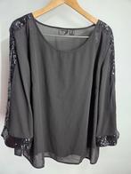 Bonprix Zwarte blouse met pailletten - maat 46, Bonprix, Bonprix, Zwart, Maat 46/48 (XL) of groter